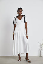 Cyrielle şerit maksi elbise