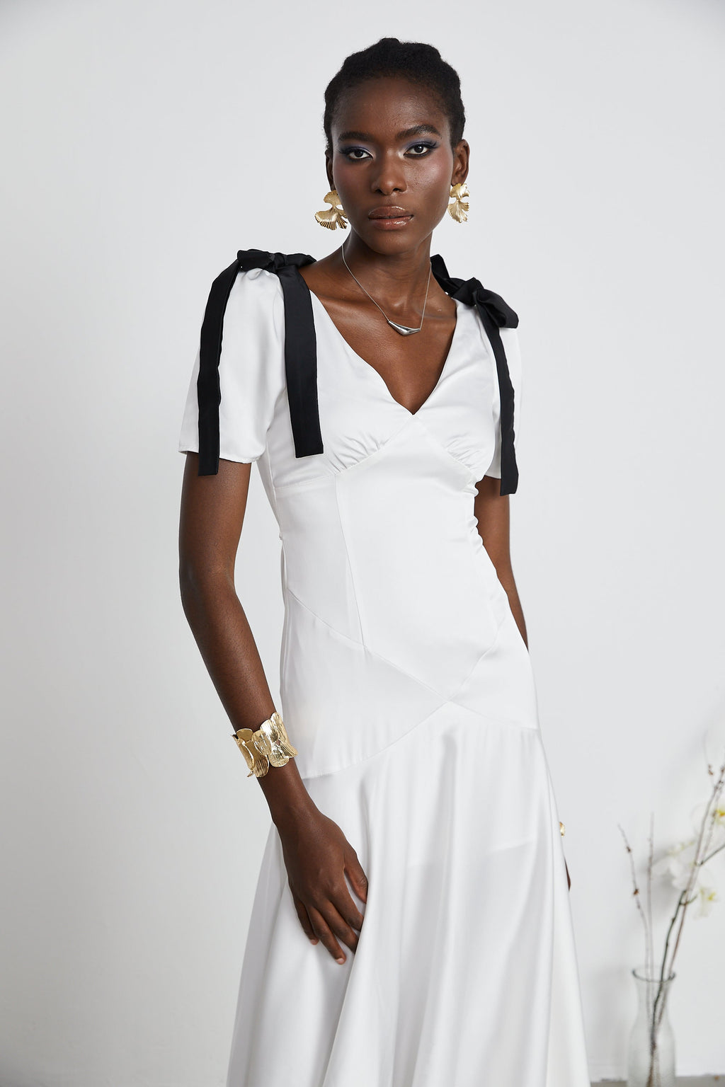 Cyrielle şerit maksi elbise