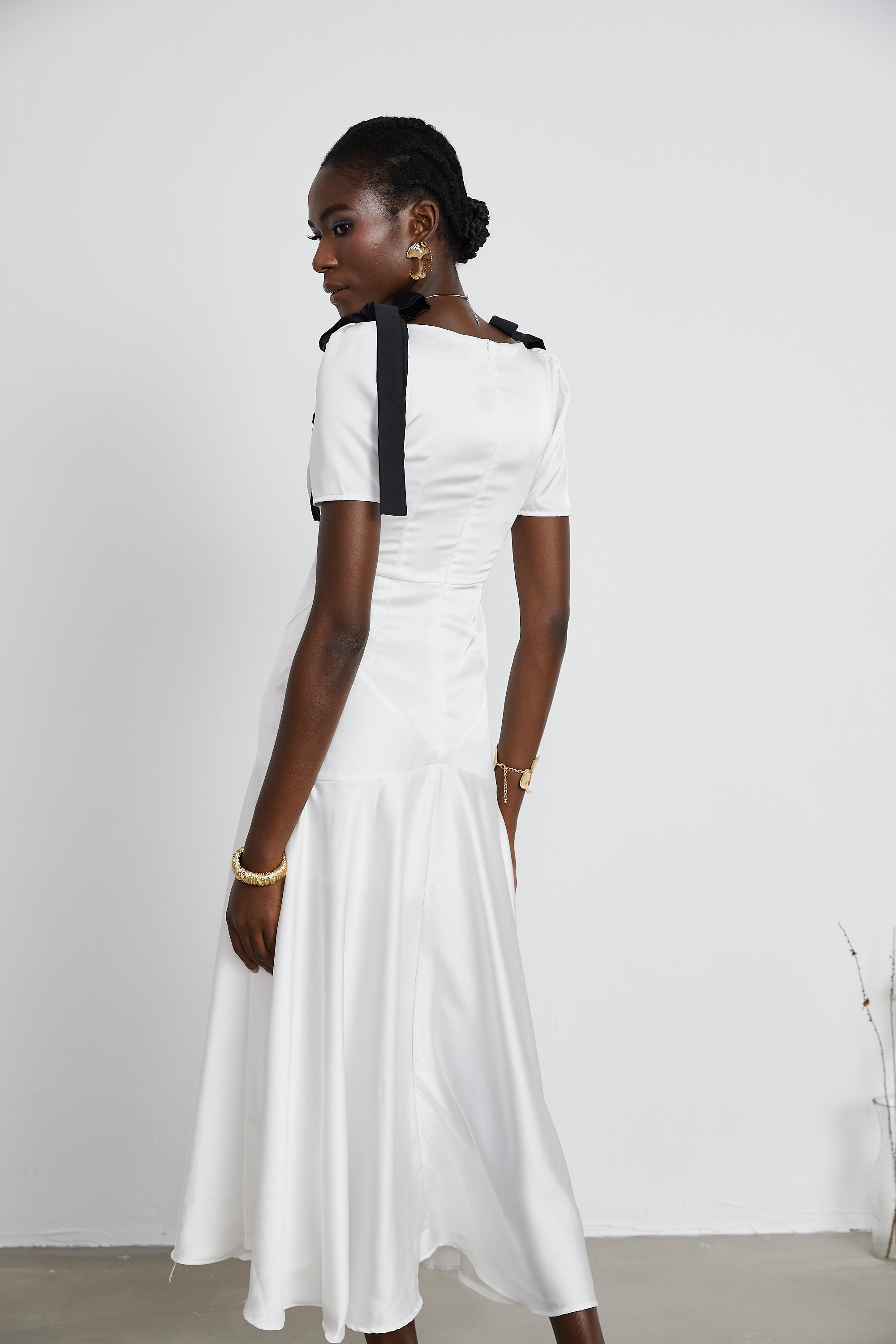 Cyrielle şerit maksi elbise