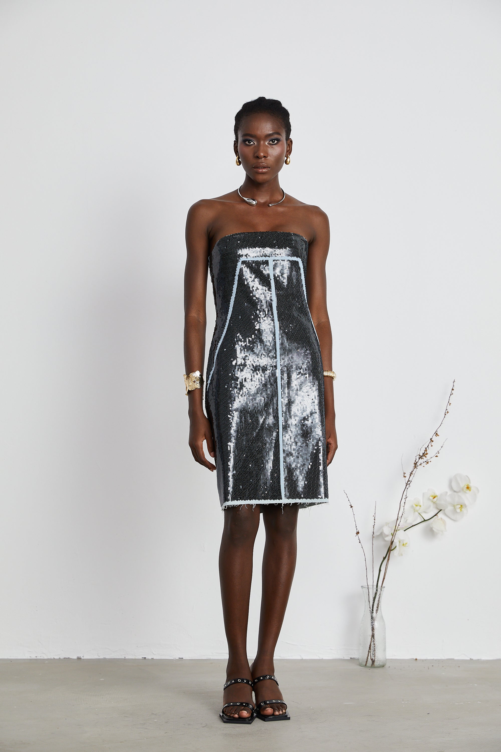 Gisèle bandeau mini elbise