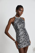 Odette süslemeli mini elbise