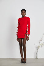 Sasha fiyonk dekolteli mini elbise