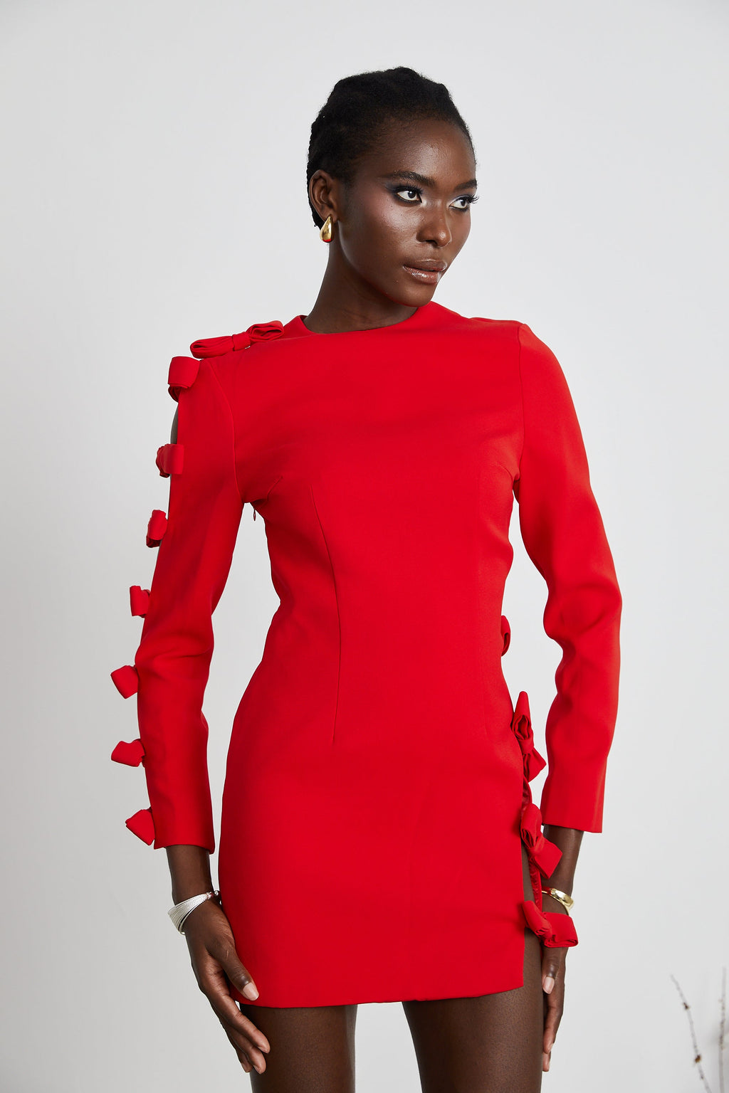 Sasha fiyonk dekolteli mini elbise