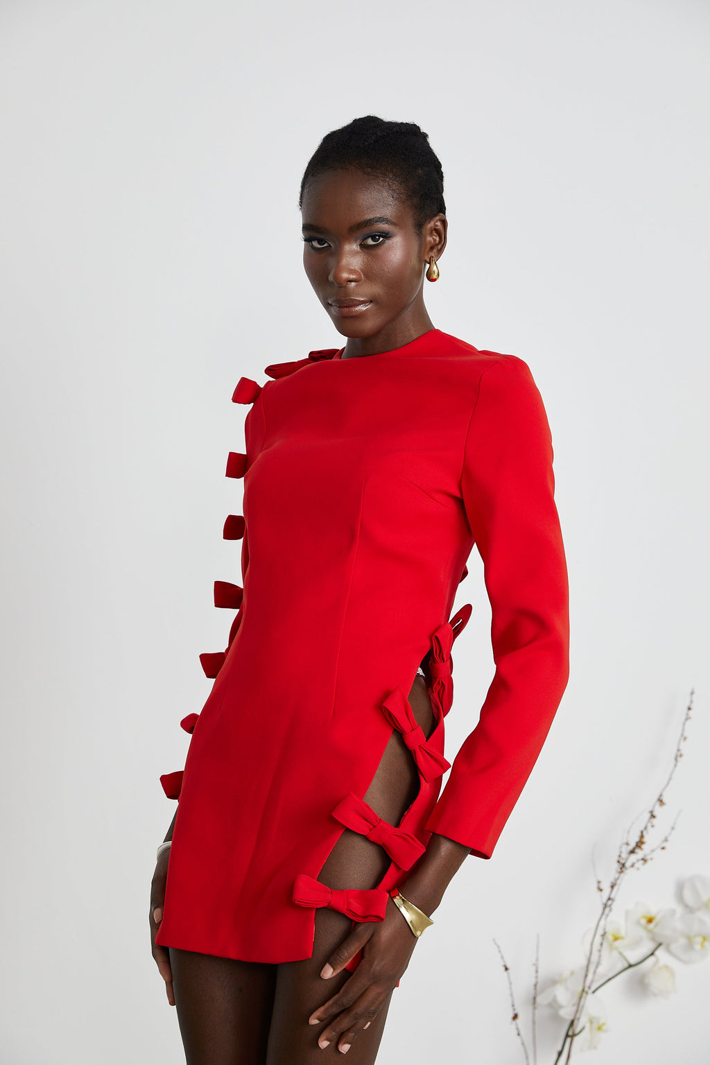 Sasha fiyonk dekolteli mini elbise