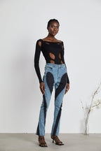 Noémie spiral dar kot pantolon