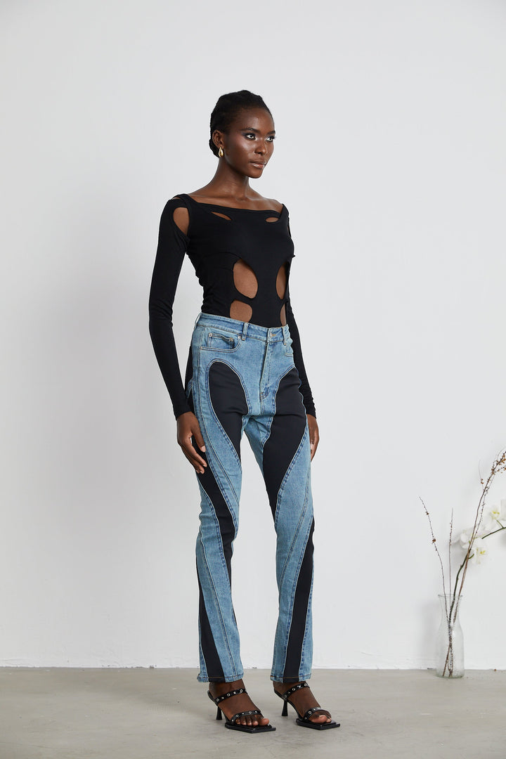 Noémie spiral dar kot pantolon