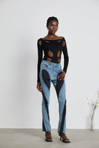 Noémie spiral dar kot pantolon