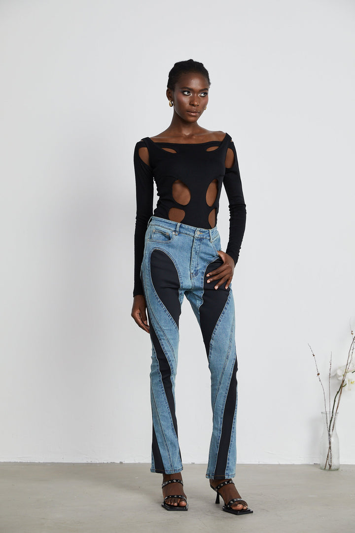 Noémie spiral dar kot pantolon
