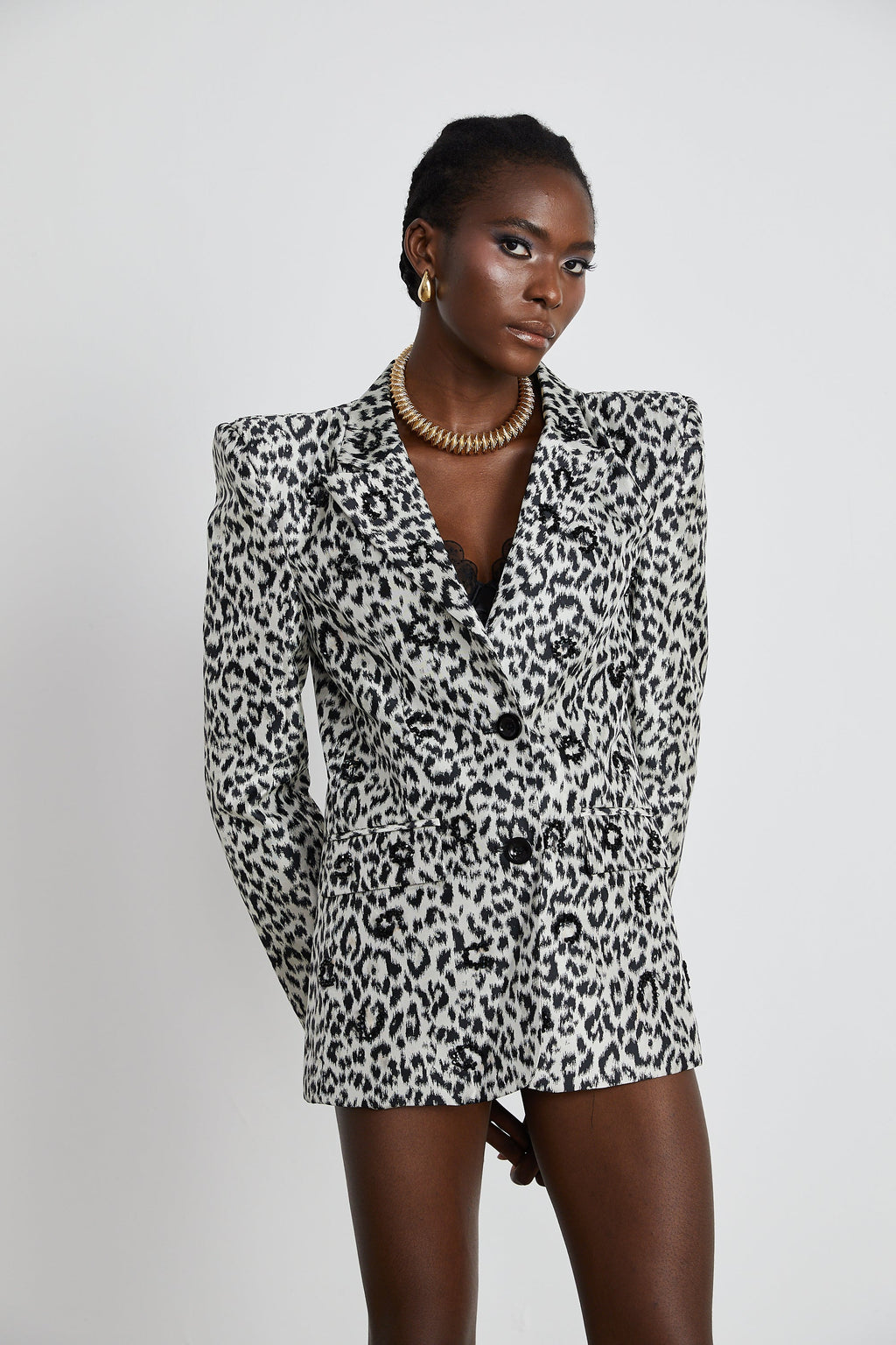 Fleur leopar ceket