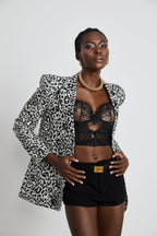 Fleur leopar ceket