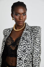 Fleur leopar ceket