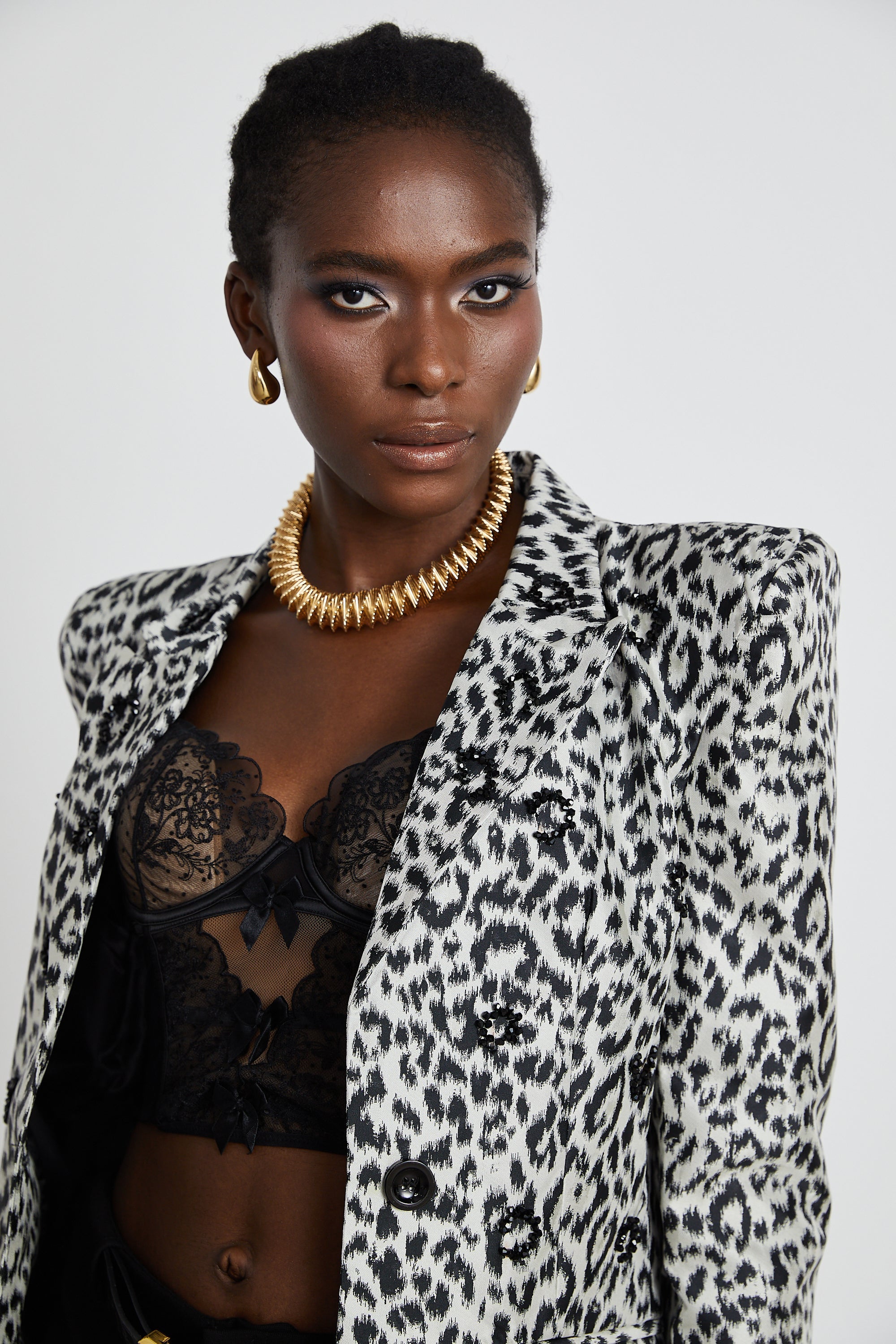 Fleur leopar ceket