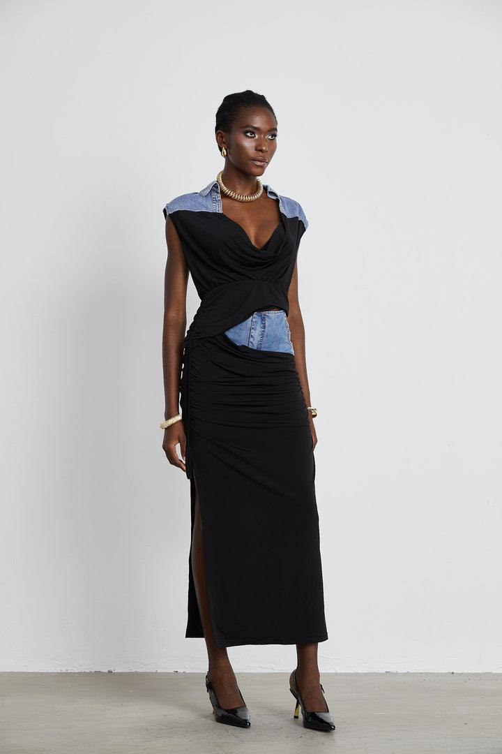 Nala panelli kot top ve etek takım