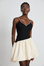 Sophie kontrast mini elbise