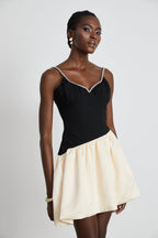 Sophie kontrast mini elbise