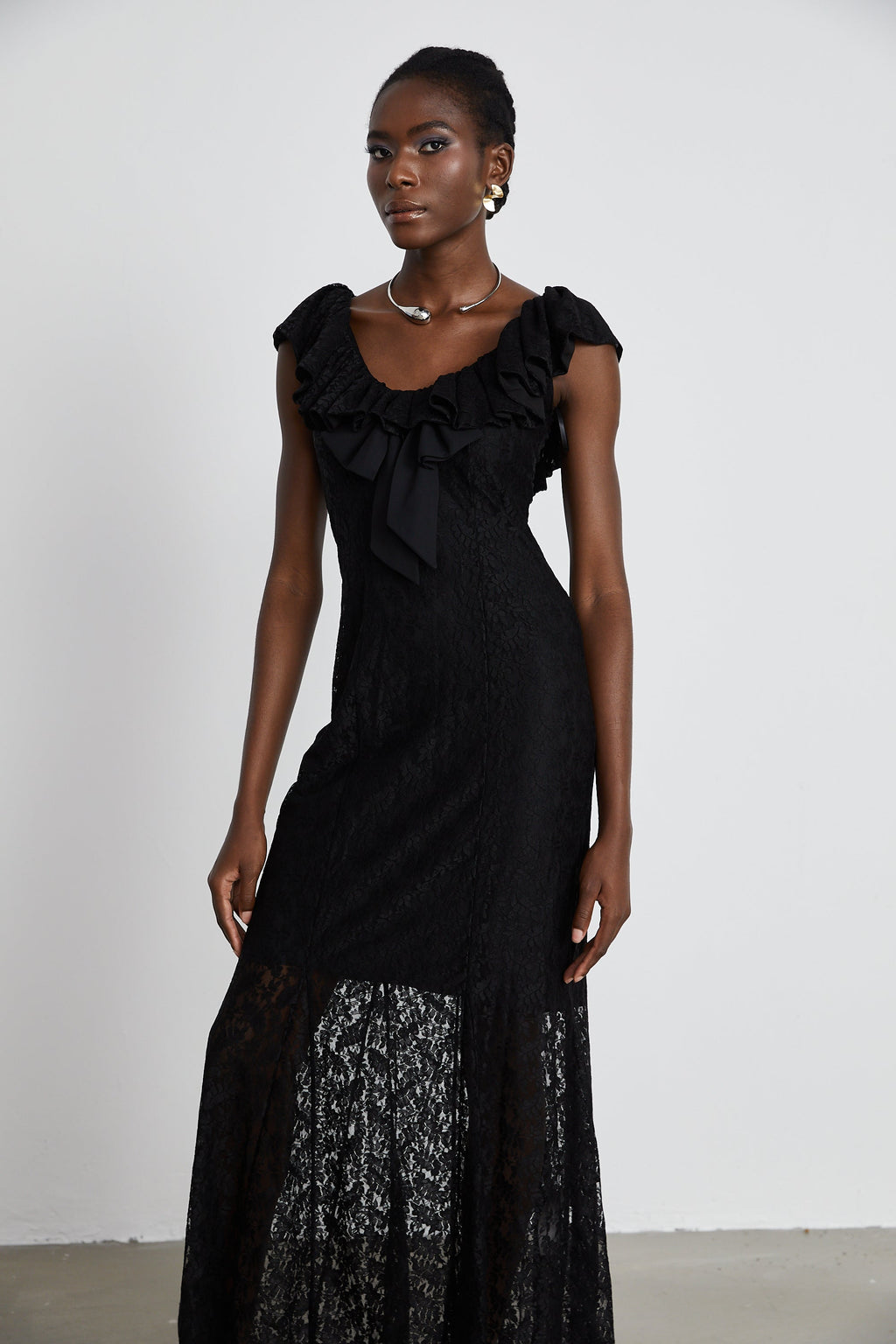 Roseline dantel maksi elbise