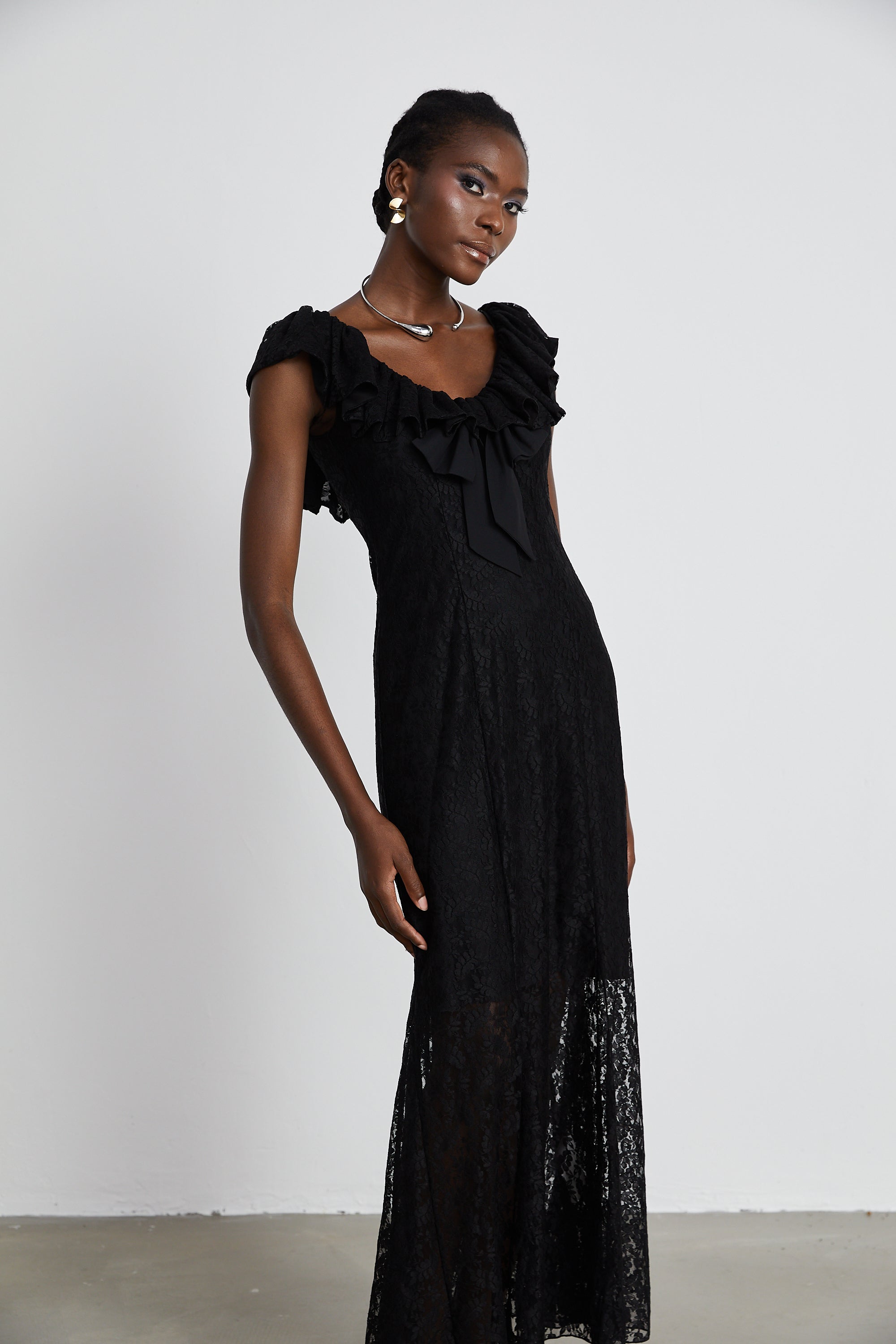 Roseline dantel maksi elbise