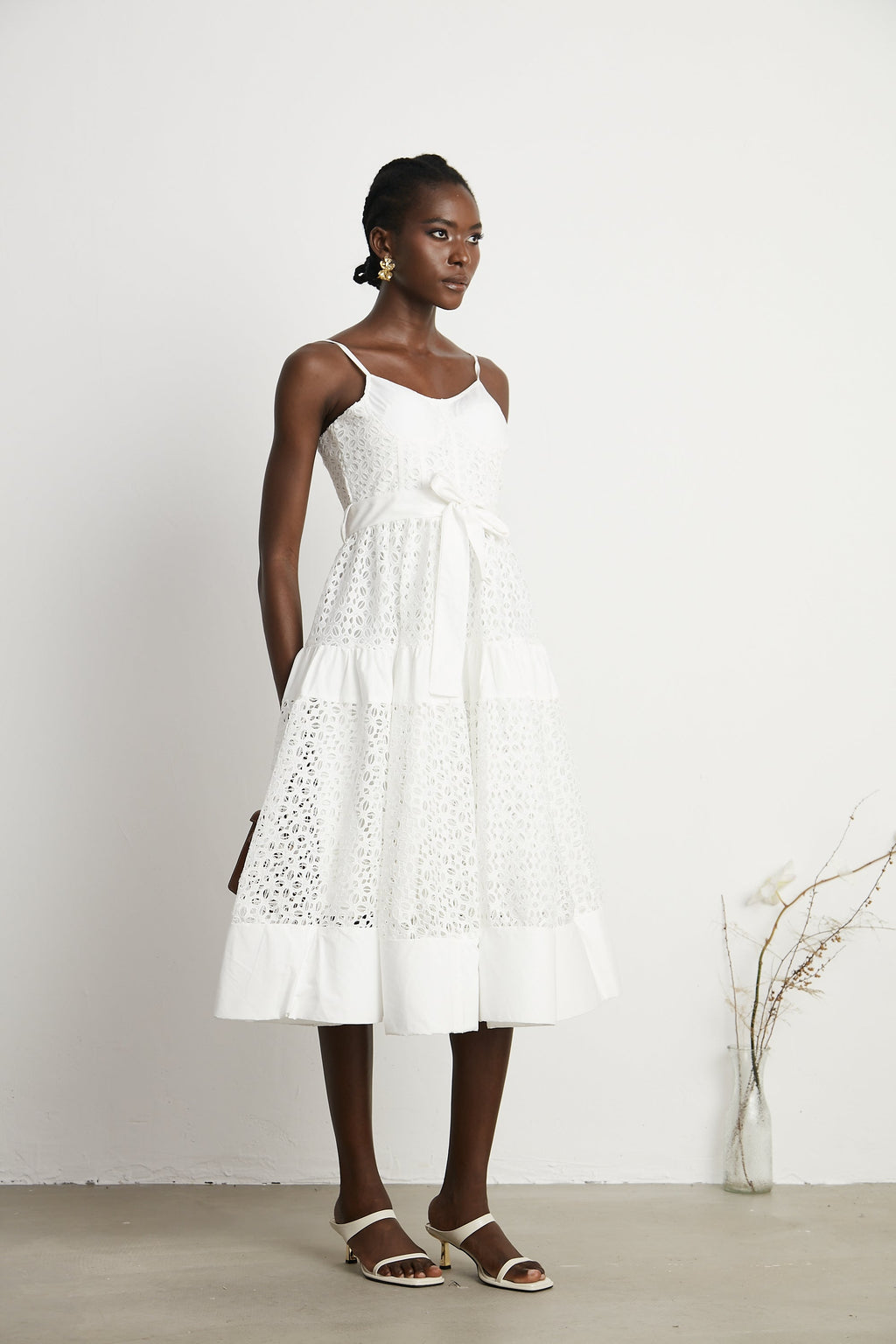 Catriona kuşak midi elbise