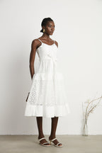 Catriona kuşak midi elbise