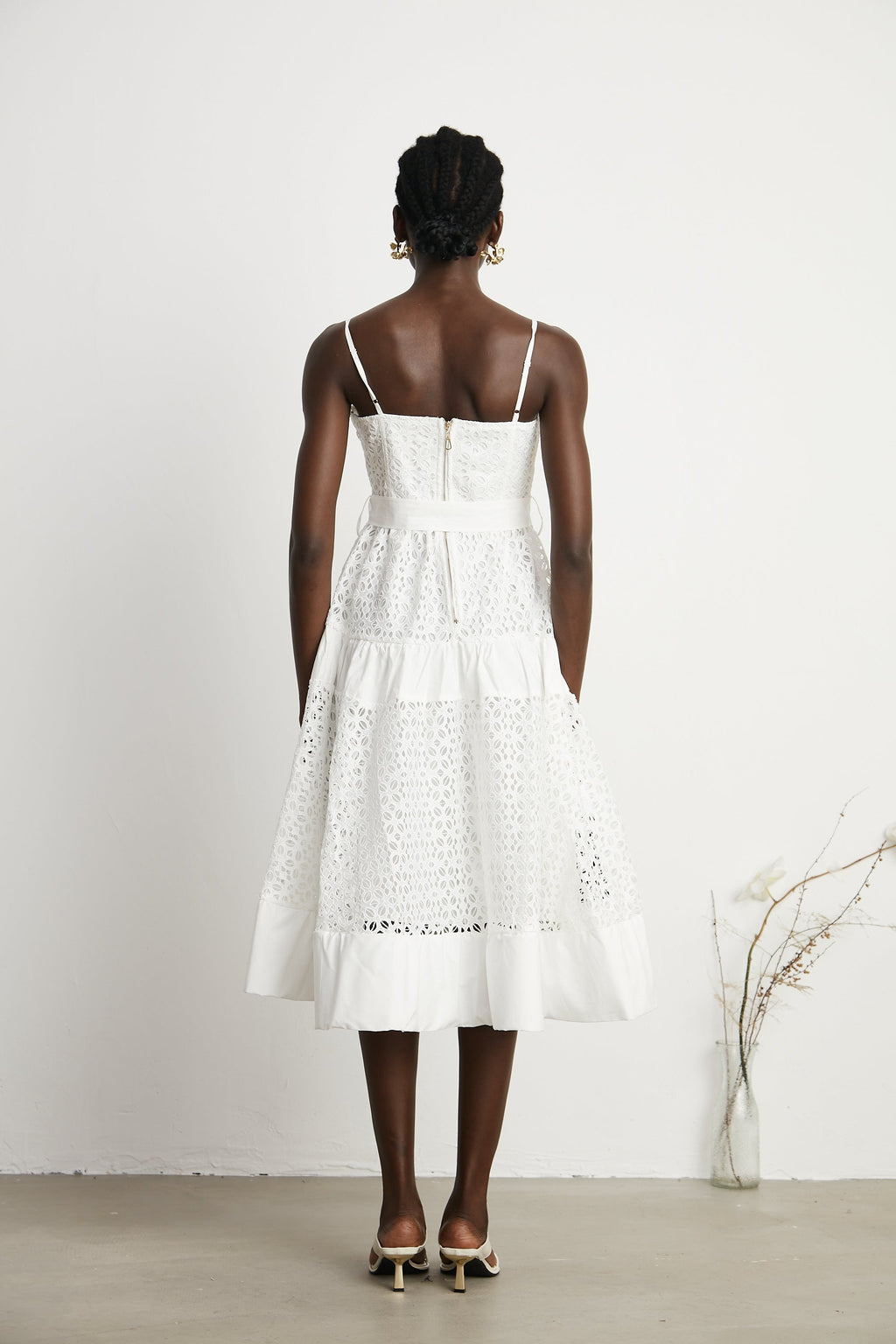 Catriona kuşak midi elbise