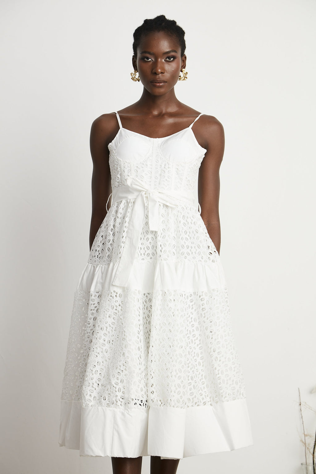 Catriona kuşak midi elbise