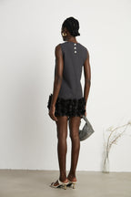 Marianne yün mini elbise