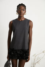 Marianne yün mini elbise