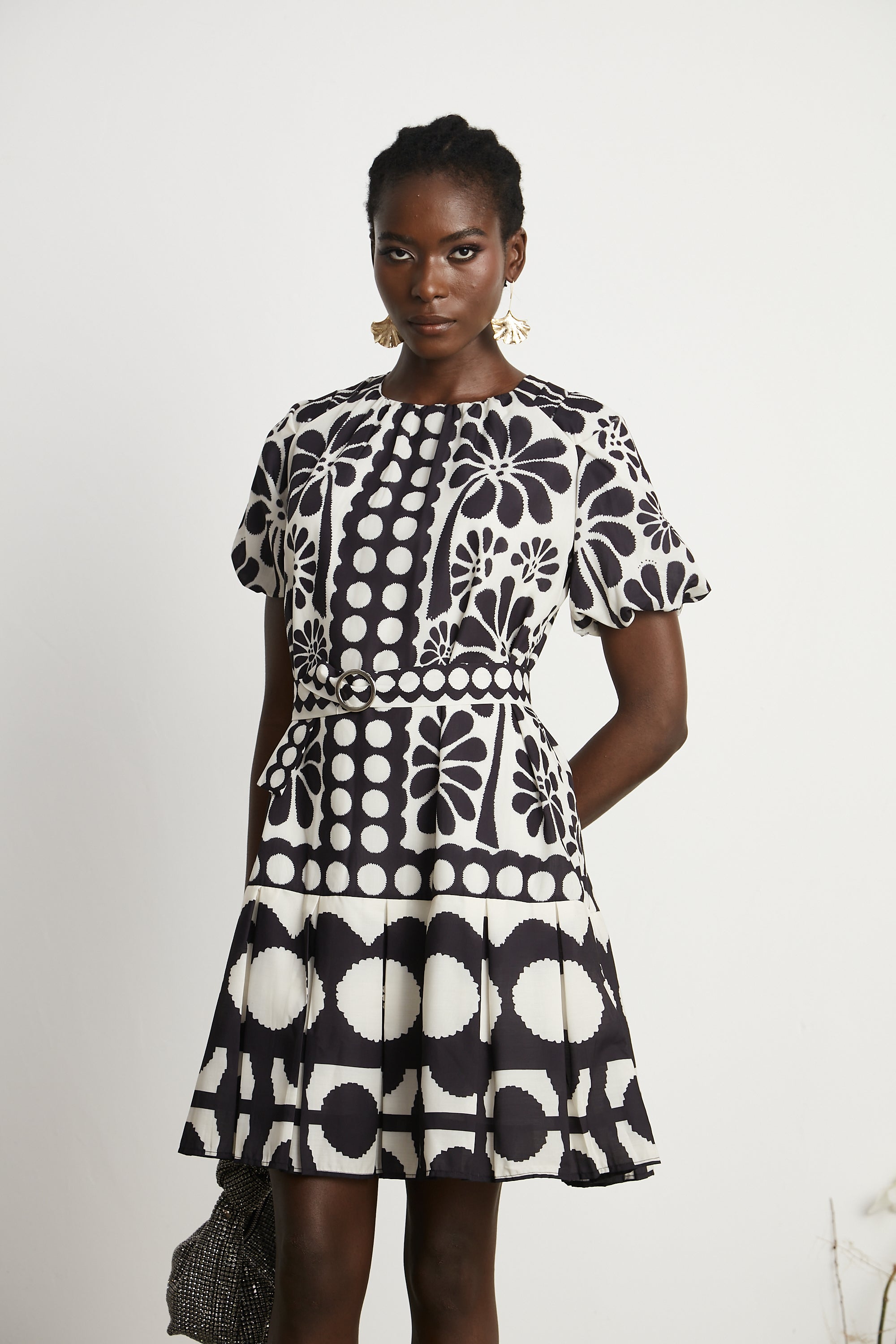 Émeline kuşak mini elbise