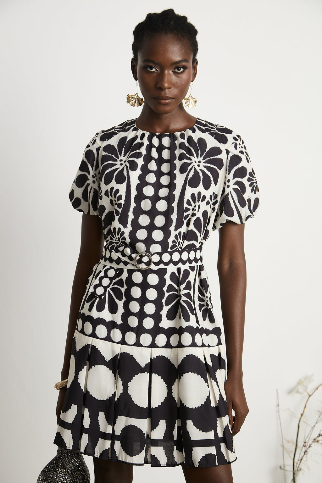 Émeline kuşak mini elbise