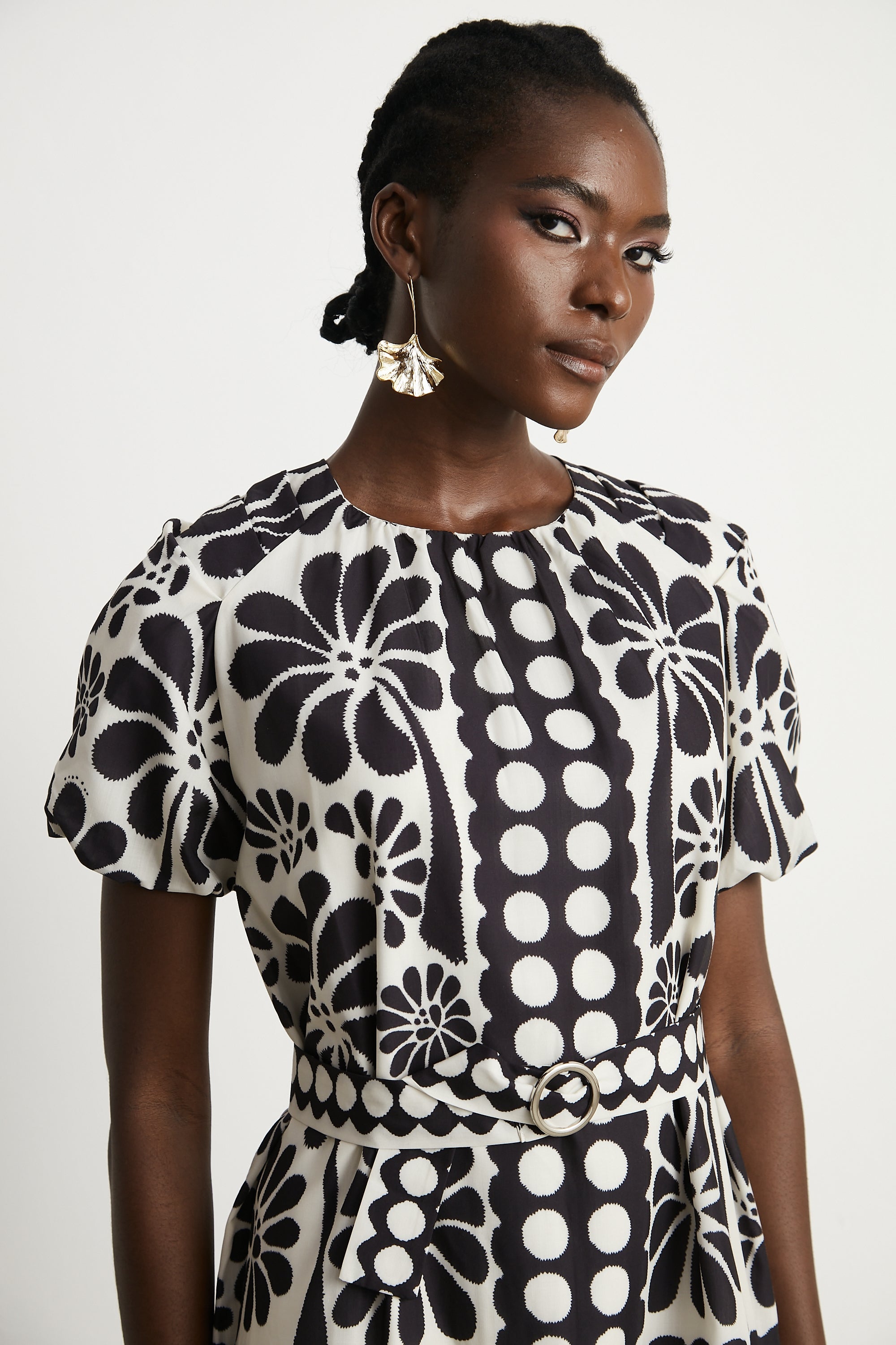 Émeline kuşak mini elbise