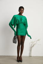 Yvette dantelli mini elbise