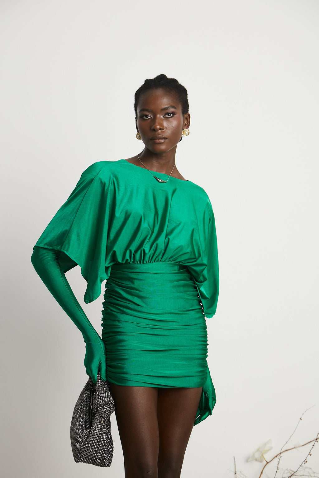 Yvette dantelli mini elbise