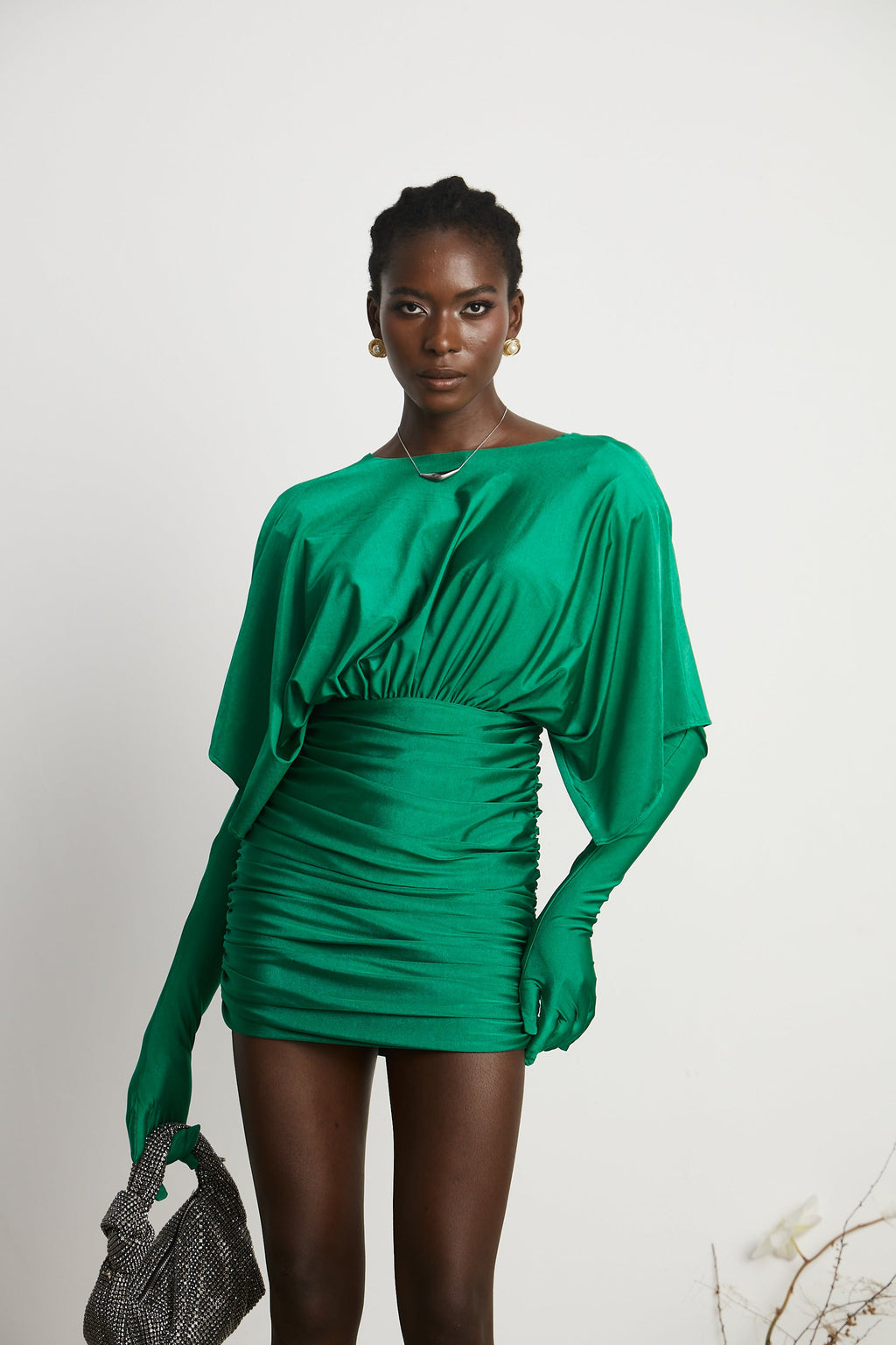 Yvette dantelli mini elbise