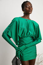 Yvette dantelli mini elbise