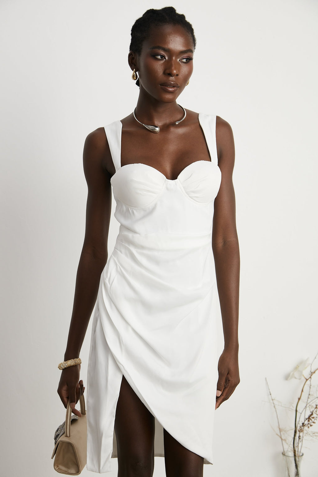 Solène asimetrik mini elbise