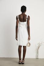 Solène asimetrik mini elbise