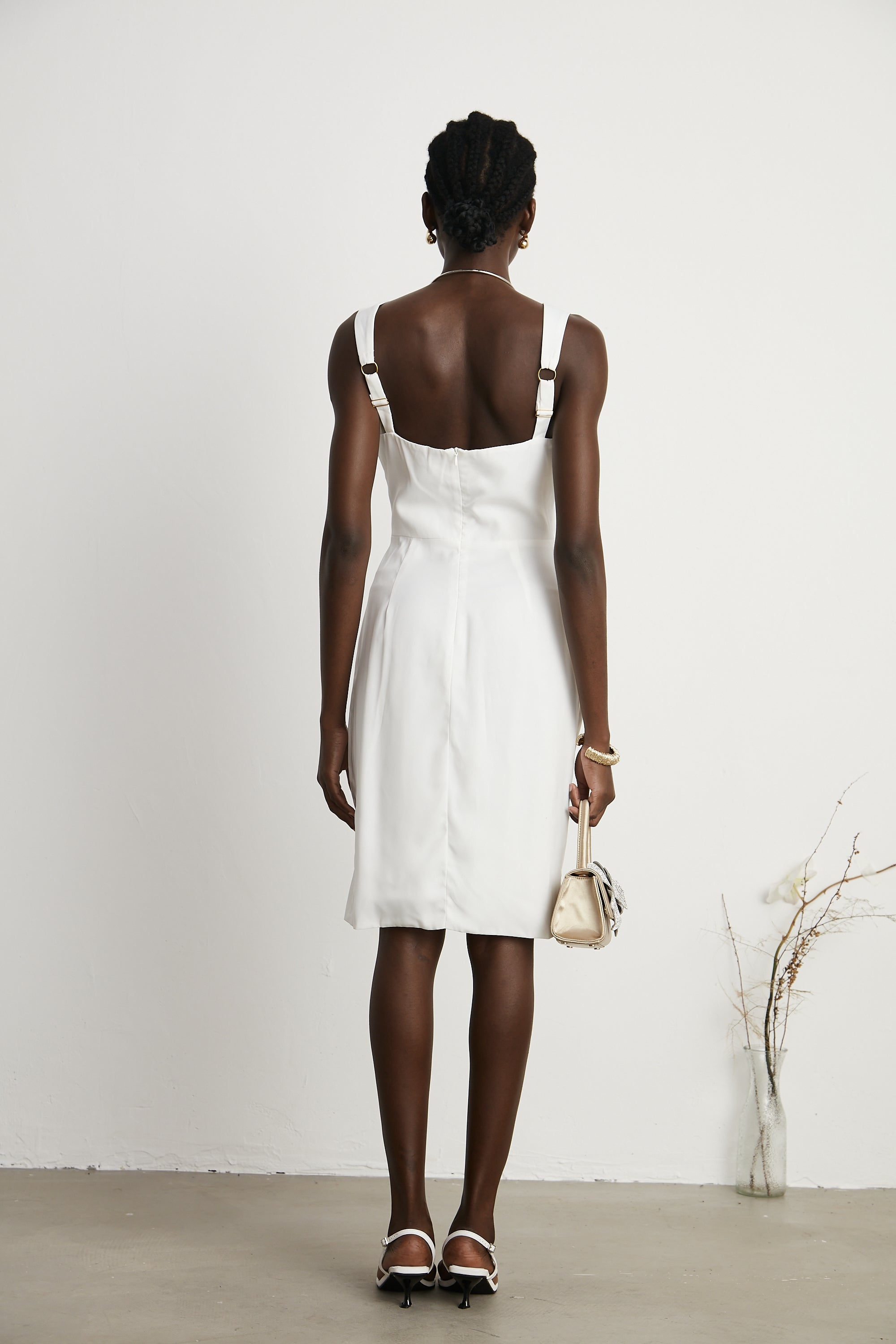 Solène asimetrik mini elbise