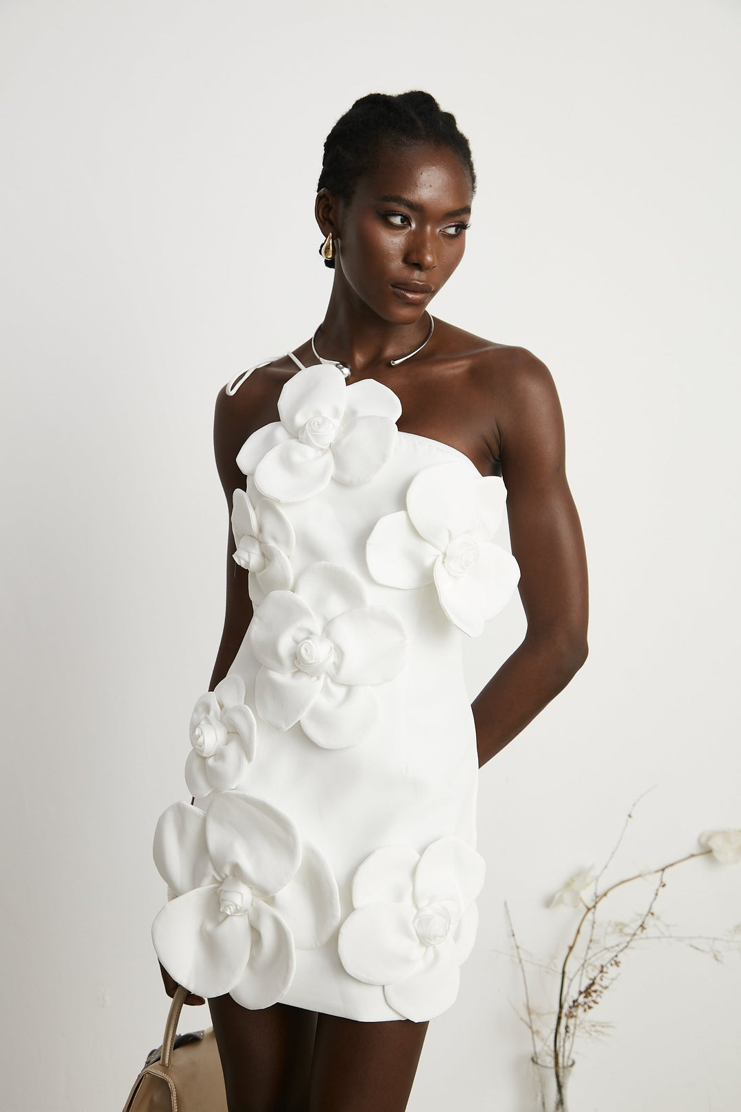 Liane omuzsuz mini elbise