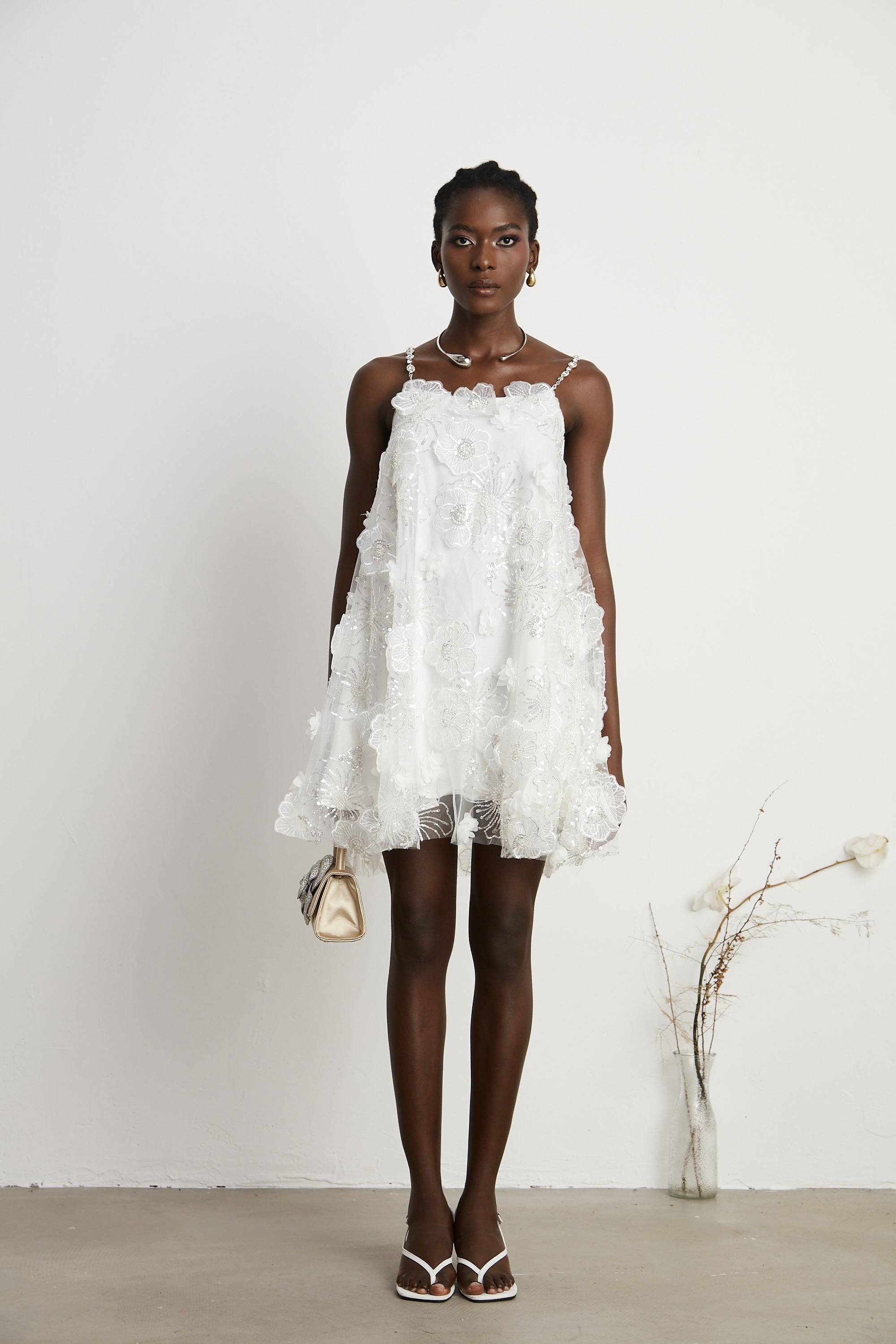 Suzette kristal mini elbise