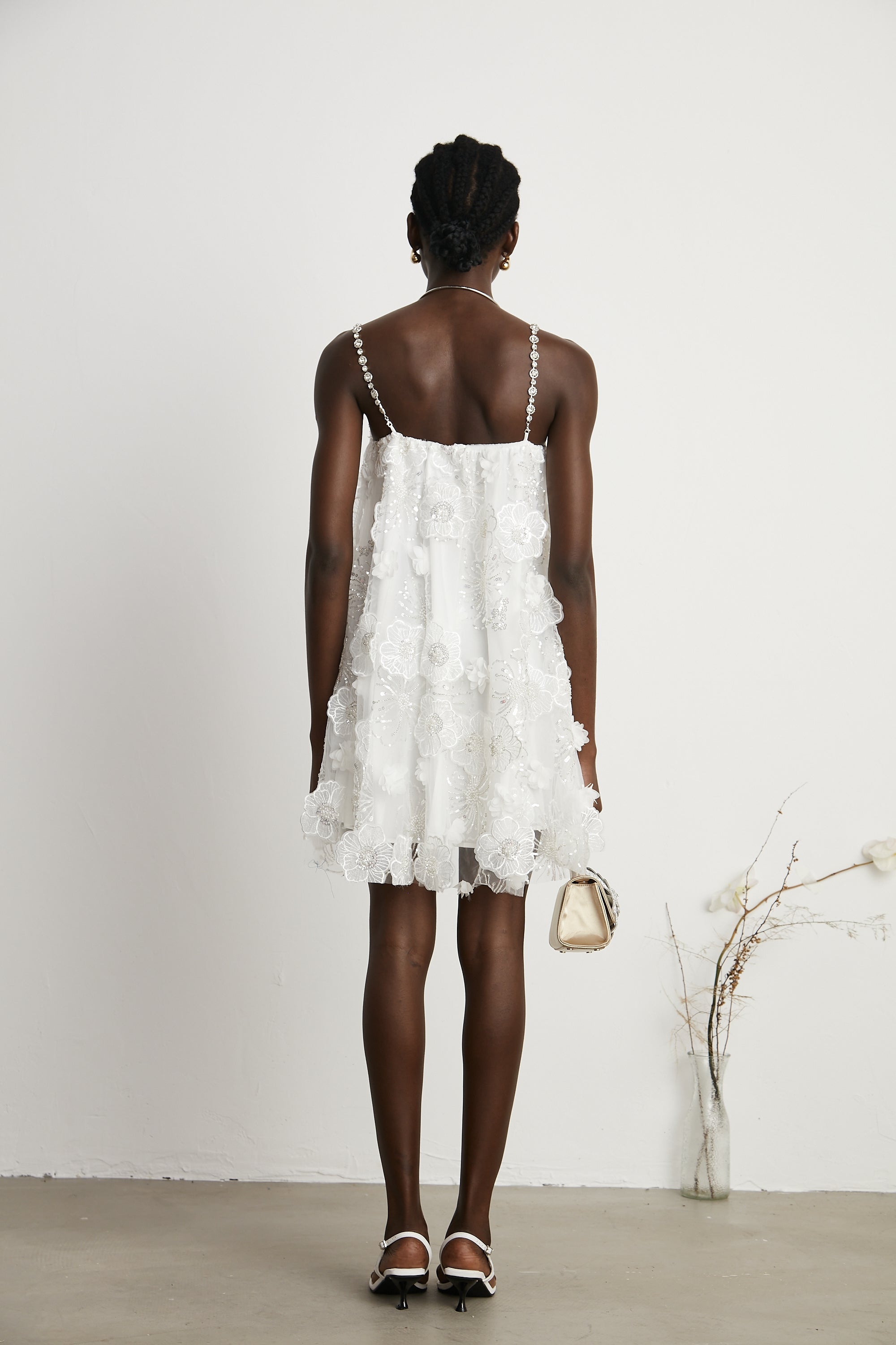 Suzette kristal mini elbise