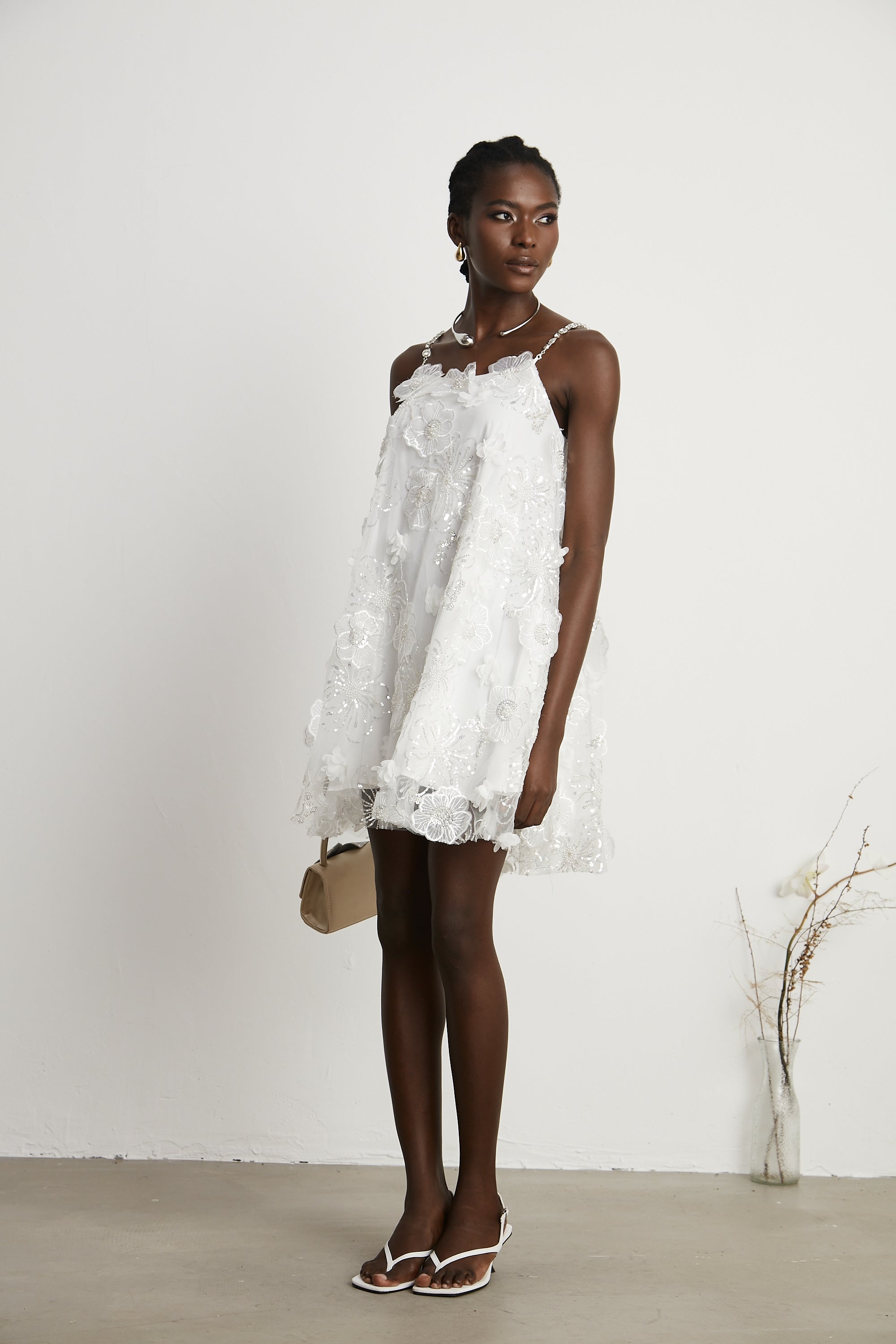 Suzette kristal mini elbise