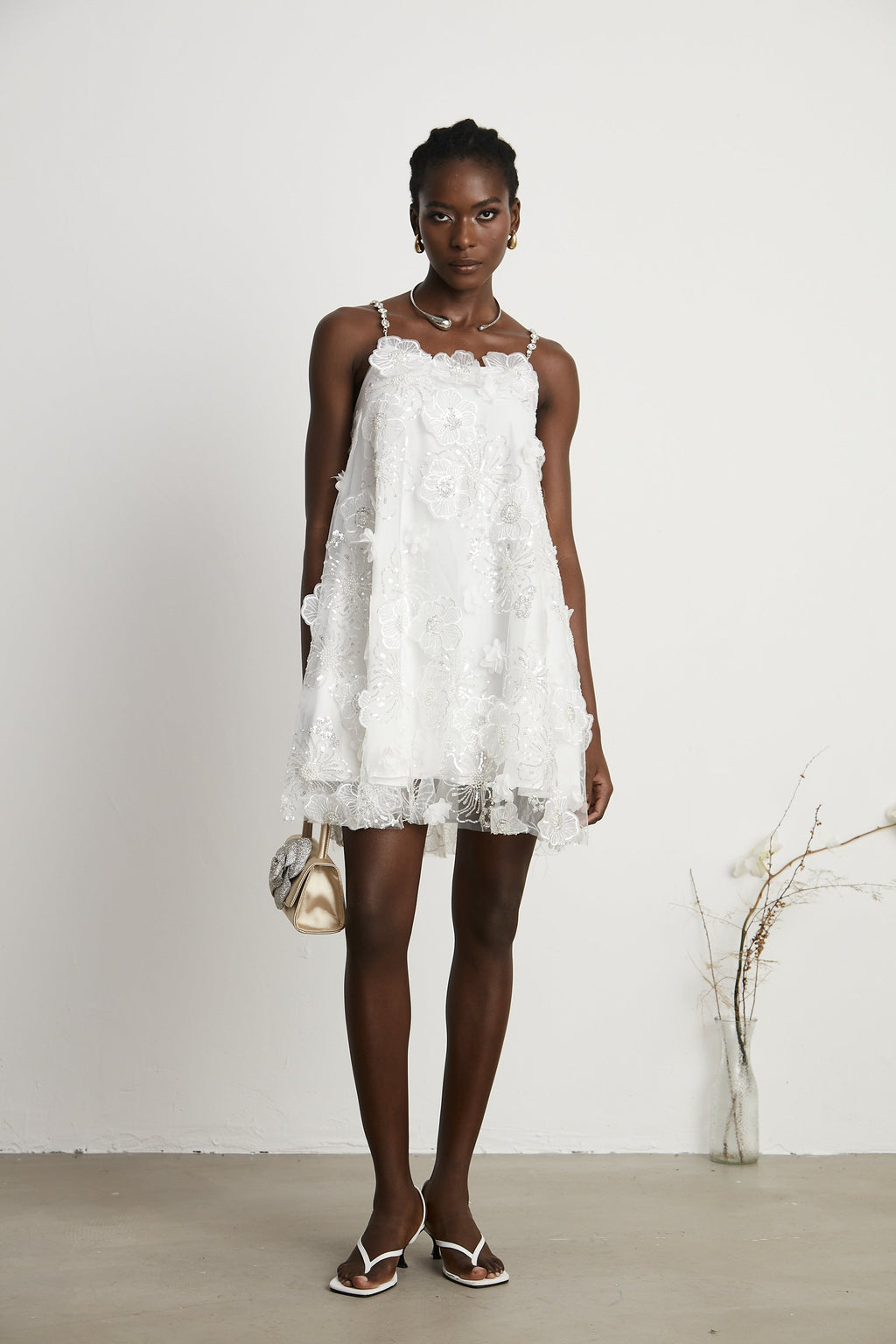 Suzette kristal mini elbise