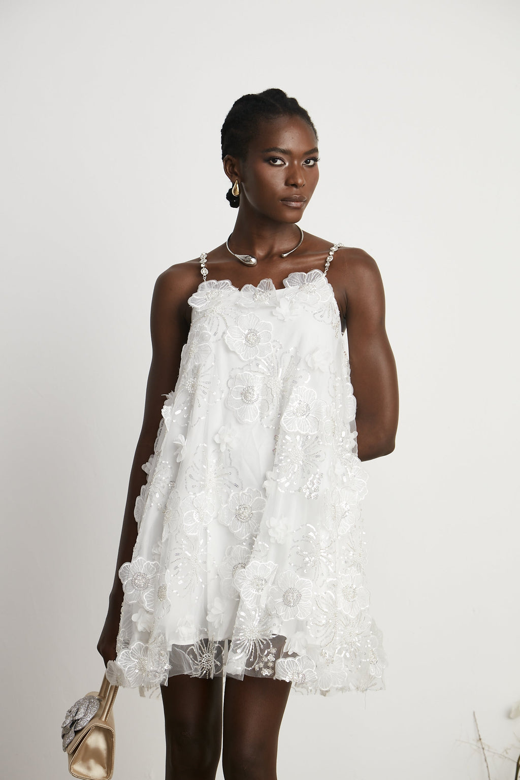 Suzette kristal mini elbise