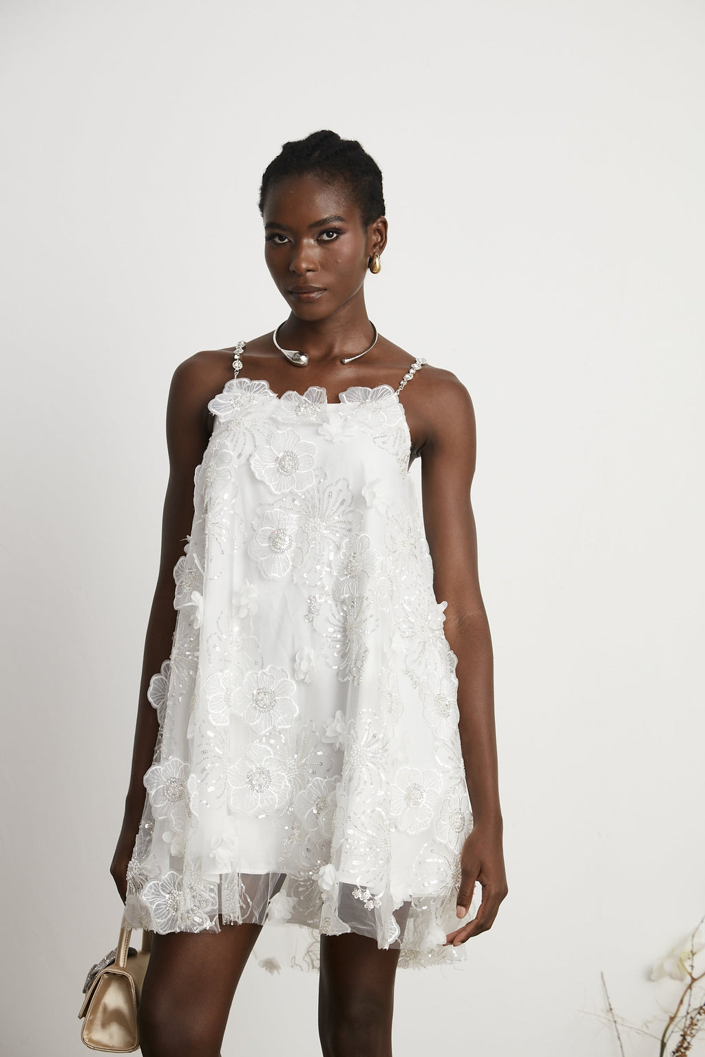 Suzette kristal mini elbise