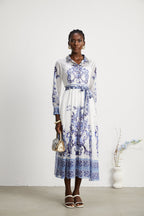 Isabelle desen midi elbise