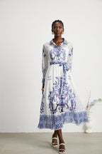 Isabelle desen midi elbise