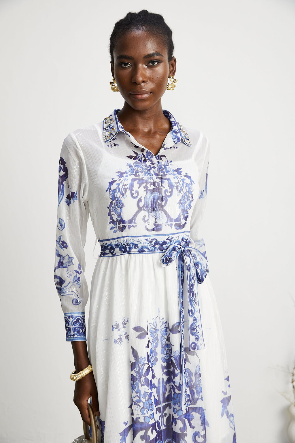 Isabelle desen midi elbise