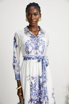 Isabelle desen midi elbise