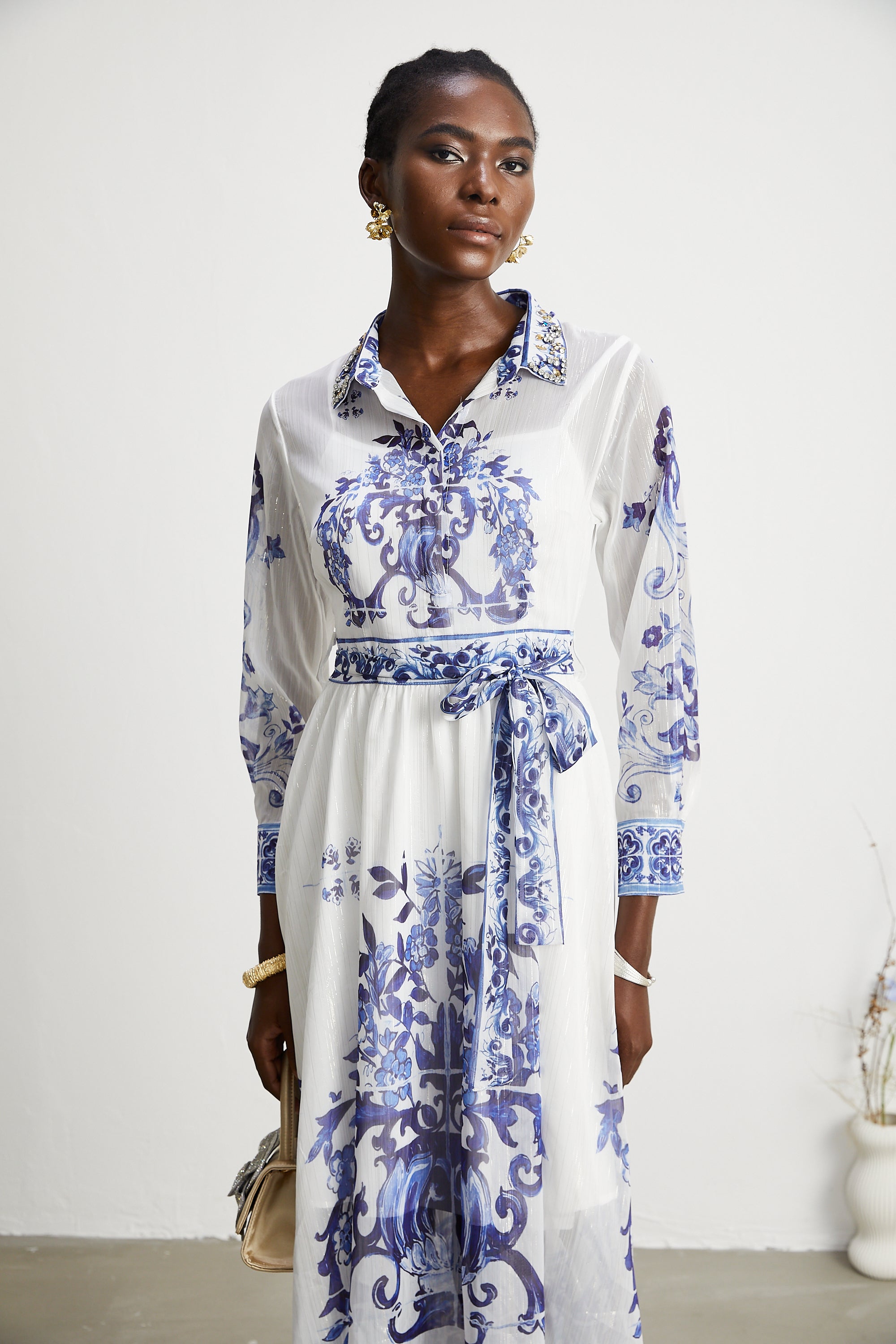 Isabelle desen midi elbise