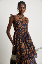 Coralie kelebek midi elbise